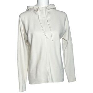 Banana Rebulic Milano Hoodie Snow Day Knit Womens Small Casual Stretch Cream